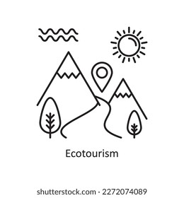 Ecotourism Vector Outline Icon Design illustration. Ecology Symbol on White background EPS 10 File
