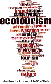 Ecotourism word cloud concept. Vector illustration