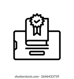 e-course icon vector with line style