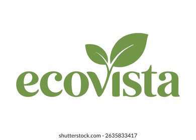 EcoVista Green Leaf Logo Design	