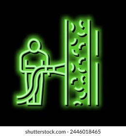Vector de señal de luz de neón de aislamiento ecowool. ilustración de aislamiento ecowool