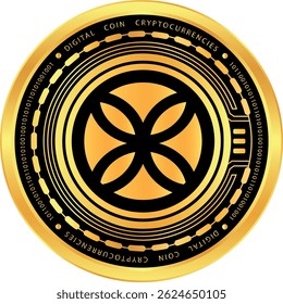 ecox cryptocurrency drawings on abstract background. 3d illustrations.