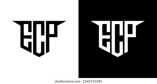 ECP letter logo design with white background in illustrator, vector logo modern alphabet font overlap style, calligraphy designs for logo, Poster, Invitation, etc.