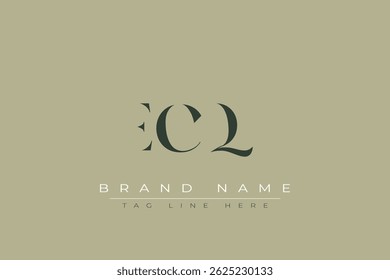 ECQ abstrato letra logotipo design. Este logotipo é desenhado por três letras abstratas.