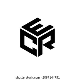 ECR hexagon monogram initial letters logo Design