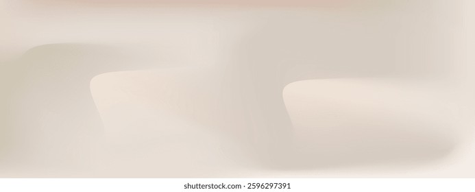 Ecru beige gradient wave background. Light cream and ecru gradation background. Vector illustration for design cosmetic or wallpaper.