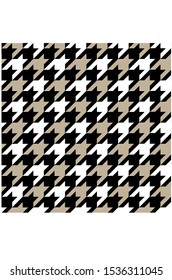 ecru and black houndstooth pattern for apparel