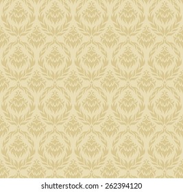 Ecru Damask Seamless Pattern