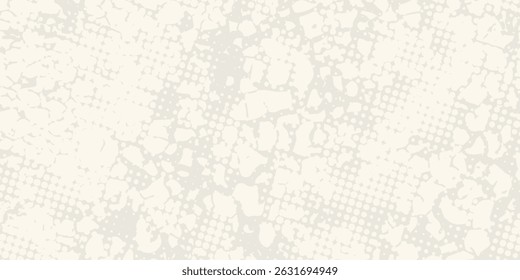 Ecru grain paper texture. Vintage textured background with dots, speckles, specks, flecks and particles. Craft repeating wallpaper. Natural cream grunge surface background. Vector backdrop modern