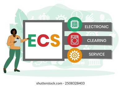 ECS - Acrônimo de Electronic Clearing Service, fundo de conceito de negócios