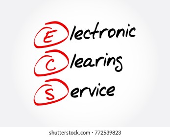 ECS - Electronic Clearing Service acronym, business concept background