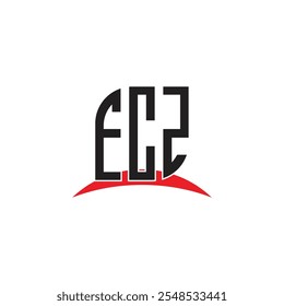 Diseño del logotipo de la letra de ECS con el fondo blanco en ilustrador, fuente moderna del alfabeto del logotipo del Vector