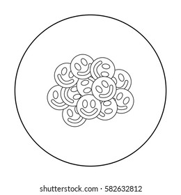 Ecstasy icon in outline style isolated on white background. Drugs symbol stock vector illustration.