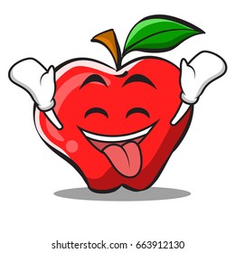 Ecstatic apple cartoon character design vector illustration