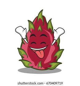 Ecstatic dragon fruit character cartoon vector illustration