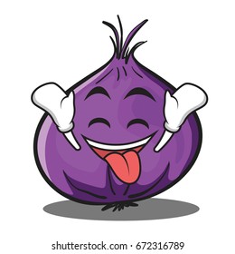 Ecstatic red onion character cartoon