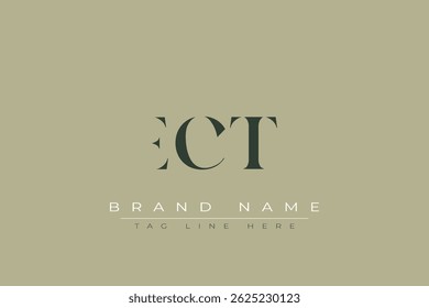 Diseño de logotipo de letra abstracta ECT. Este logotipo está diseñado por tres letras abstractas.