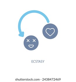 Ectasy Concept Line Icon. Einfache Elementdarstellung. Ectasy-Konzept Umrisssymbol Design.