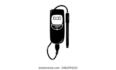 EC,TDS-Meter, schwarze isolierte Silhouette