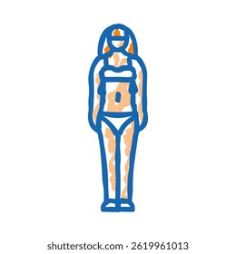 ectomorph female body type doodle icon sketch vector. ectomorph female body type sign. isolated symbol illustration
