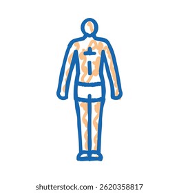 Tipo de cuerpo masculino ectomorfo Vector de dibujo de icono de doodle. Tipo de cuerpo masculino ectomorfo signo. Ilustración de símbolo aislado