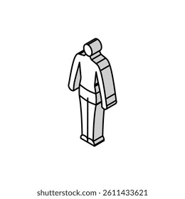 ectomorph male body type isometric icon vector. ectomorph male body type sign. isolated symbol illustration