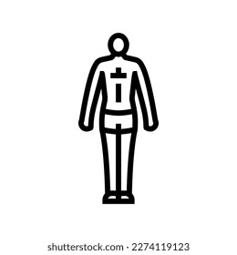 ectomorph male body type line icon vector. ectomorph male body type sign. isolated contour symbol black illustration