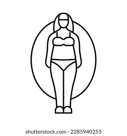 ectomorph male body type line icon vector. ectomorph male body type sign. isolated contour symbol black illustration
