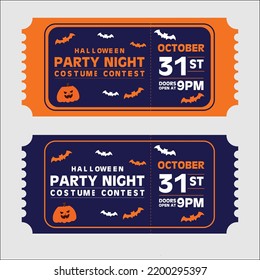 ector about Colorful hand drawn halloween party ticket template