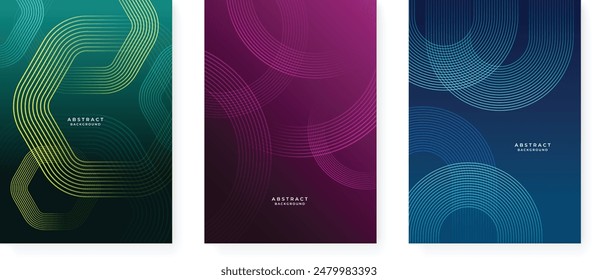 ector abstract futuristic modern neon poster with shape line. Modern cover template for annual report, flyer, brochure, presentation, poster, and catalog