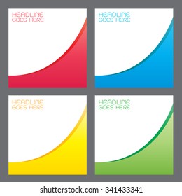 ector background card design business Curved linear color Red, blue, yellow, green