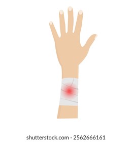 ector of bandaged wound hand