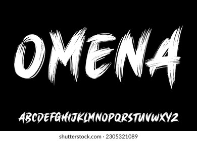 Ector the brush and elegant font OMENA, geometric shape font for monogram, creative lettering.