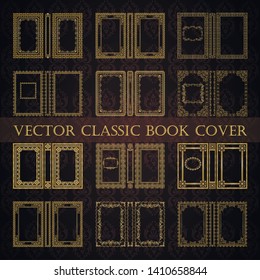 ector classical book cover. Decorative vintage frame or border to be printed on the covers of books. Drawn by the standard size. Color can be changed in a few mouse clicks.