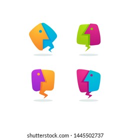 ector collection of talking, speaking, chatting and communication logo, icons, signs and symbols