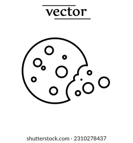 ector Cookie Icon flat illustration on white background.