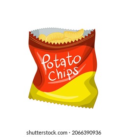 ector design of chip and fluted sign. Graphic of chip and crunchy Stock symbol for web.