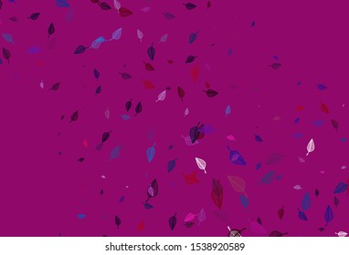  ector doodle template. Decorative illustration with abstract colorful leaves. The textured pattern for website.