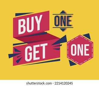 ector illustration of buy one get one, perfect for use on banners, design elements, design assets and digital sales
