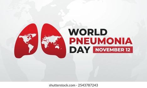Concepto de diseño de ilustración vectorial del Día Mundial de la Neumonía observado el 12 de noviembre