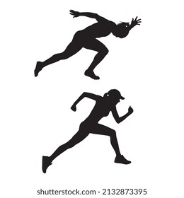 ector illustration of female runner silhouette