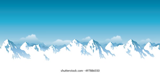 ector illustration of snowy Himalaya mountains