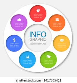 ector infographic circular  diagram, template for business, presentations, web design, 7 options.