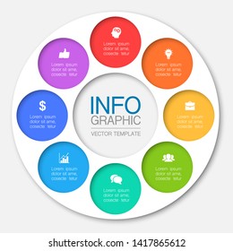 ector infographic circular  diagram, template for business, presentations, web design, 8 options.