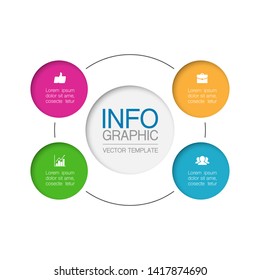 ector infographic circular  diagram, template for business, presentations, web design, 4 options.