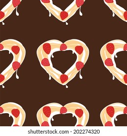 ector pattern with sweet strawberry and cream Cake