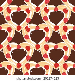 ector pattern with sweet strawberry and cream Cake