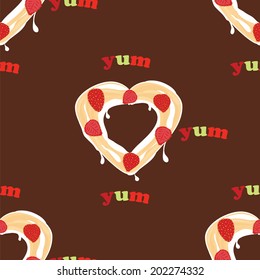 ector pattern with sweet strawberry and cream Cake
