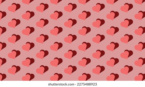 ector seamless background. Background in pink color. Across the surface folded hearts in a pair and two shades. Pattern fill, heart, romantic, love.Romantic background for greetings, cards and similar