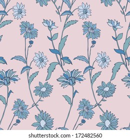 ector seamless pattern with flowers, colorful